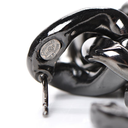 Chanel Metal CC Pick Drop Earrings Ruthenium 4 of 5