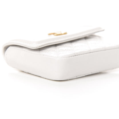 Chanel Shiny Aged Calfskin Quilted Waist Belt Bag White 9 of 11
