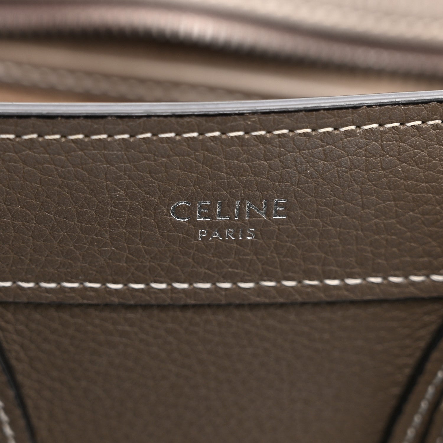 Celine Drummed Calfskin Nano Luggage Souris Souris 6 of 11