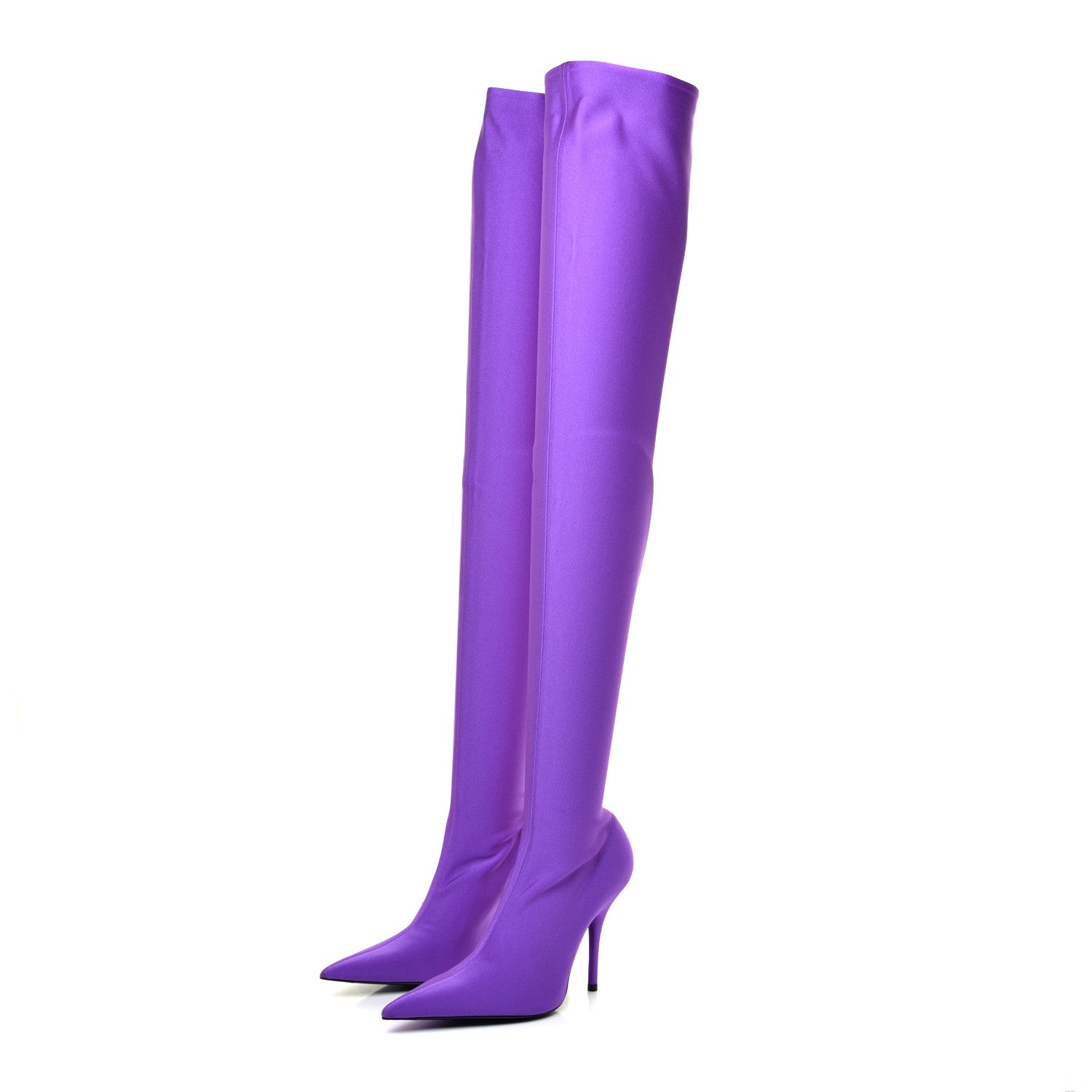 Balenciaga Spandex Pointed Toe Knife Thigh High Boots 36 Violet 3 of 7