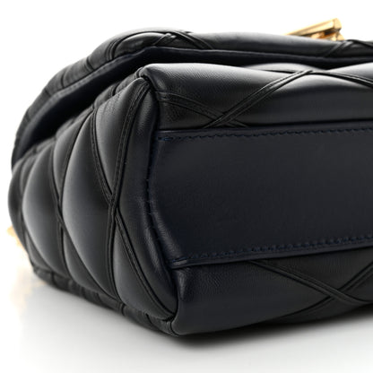 Louis Vuitton Lambskin Malletage Top Handle GO-14 MM Bleu Marine 9 of 12