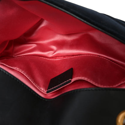Gucci Velvet Matelasse Mini GG Marmont Shoulder Bag Black 5 of 10