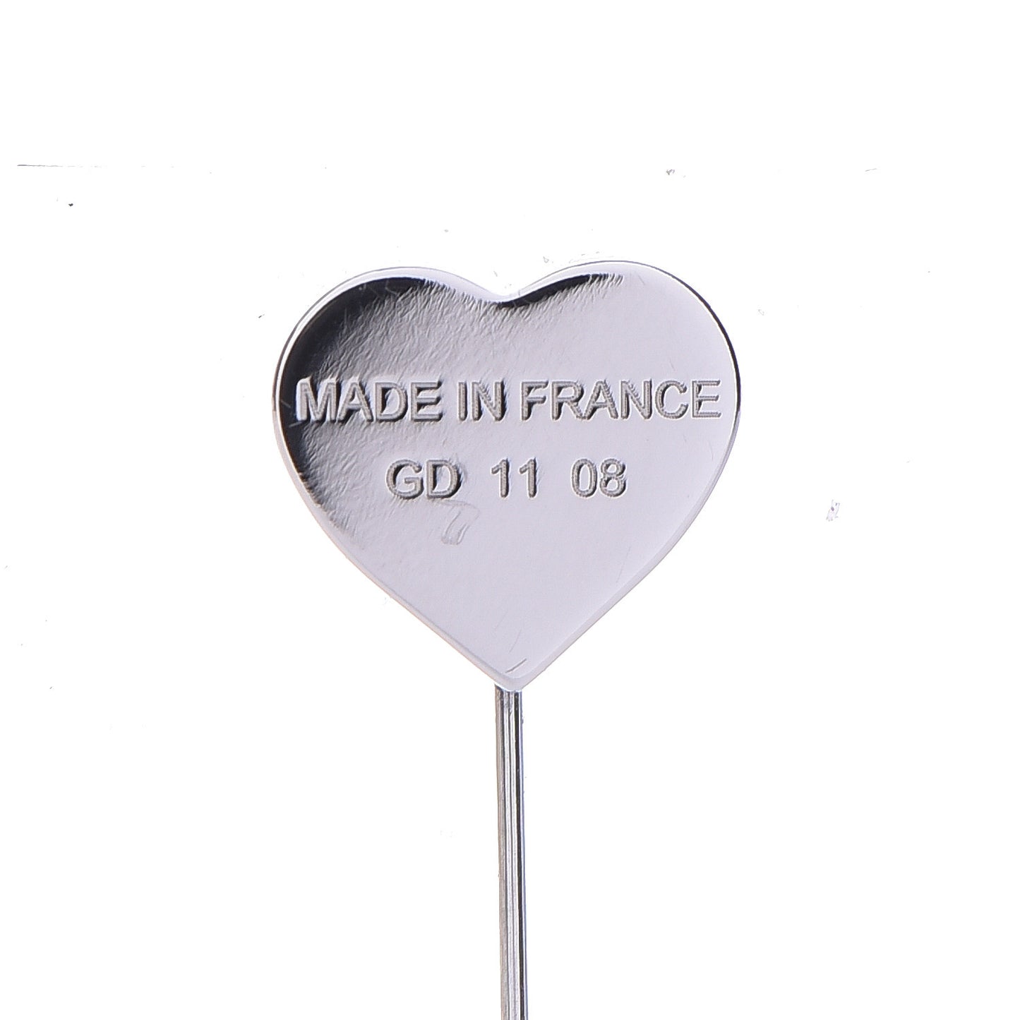 Lacquered Palladium Clou De Coeur Hat Pin Bleu Pastel