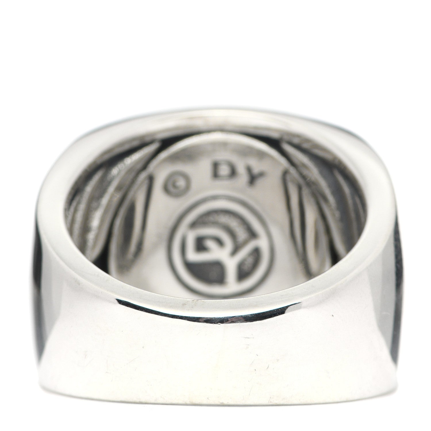 David Yurman Sterling Silver Blue Sapphire Signet Ring 57 8 4 of 5