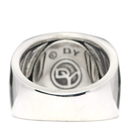 David Yurman Sterling Silver Blue Sapphire Signet Ring 57 8 4 of 5