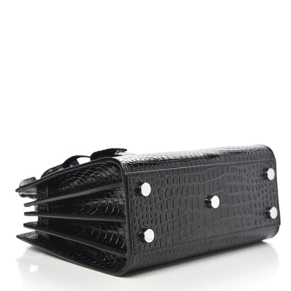 Saint Laurent Calfskin Crocodile Embossed Nano Sac De Jour Black 4 of 10