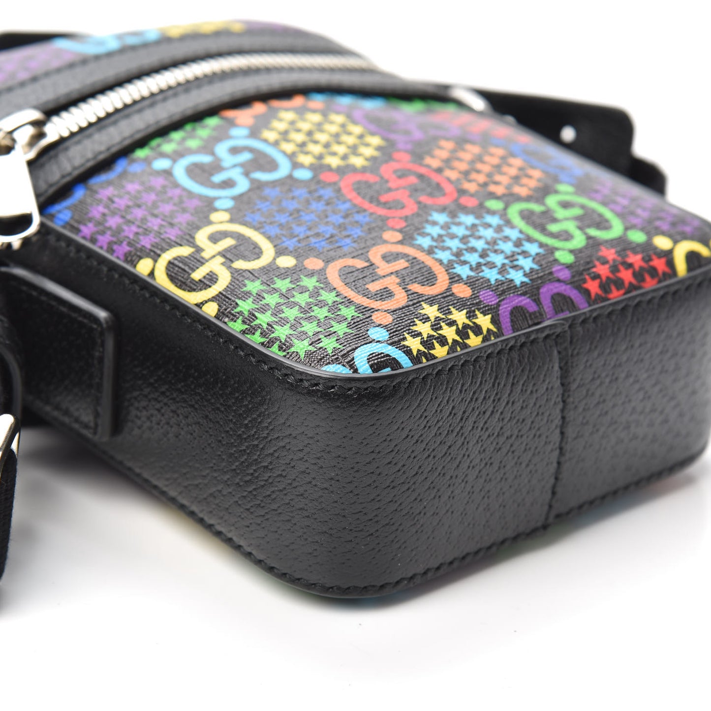 GG Supreme Monogram Psychedelic Messenger Bag Black