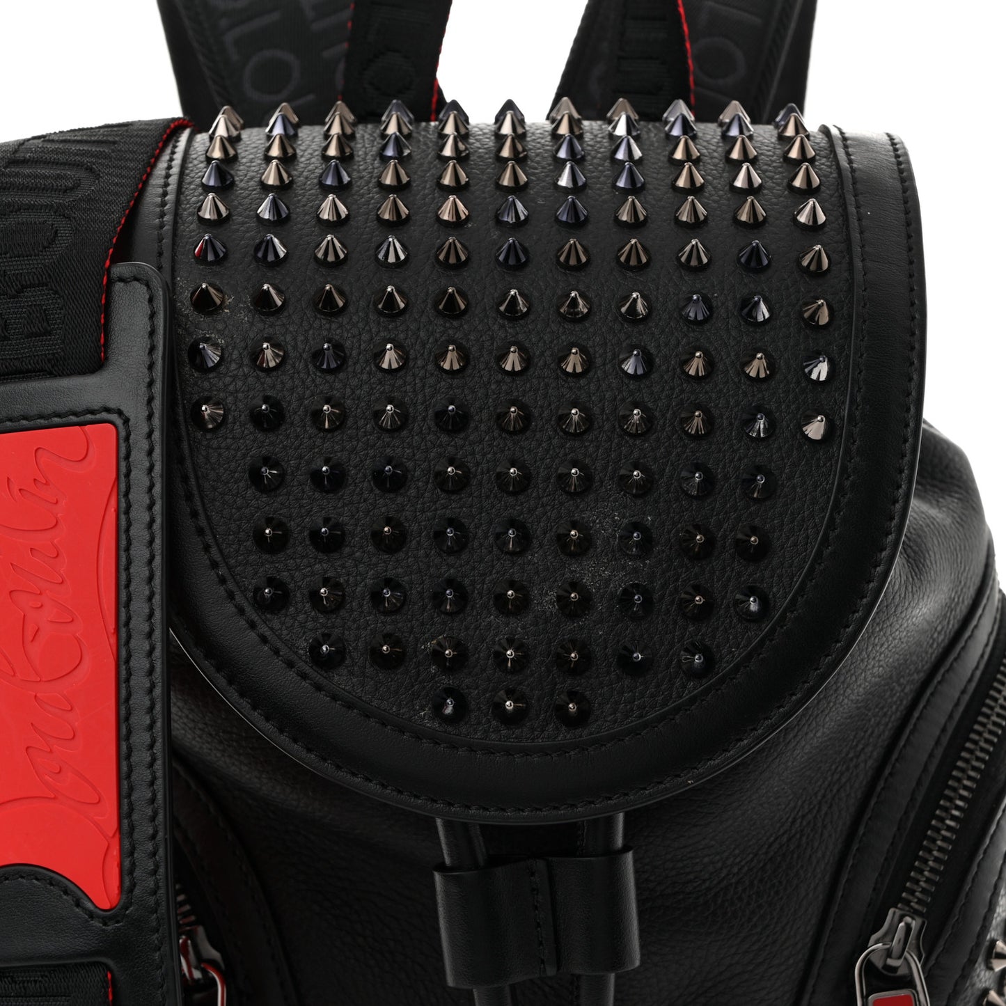 Calfskin Spiked Small Explorafunk Backpack Black