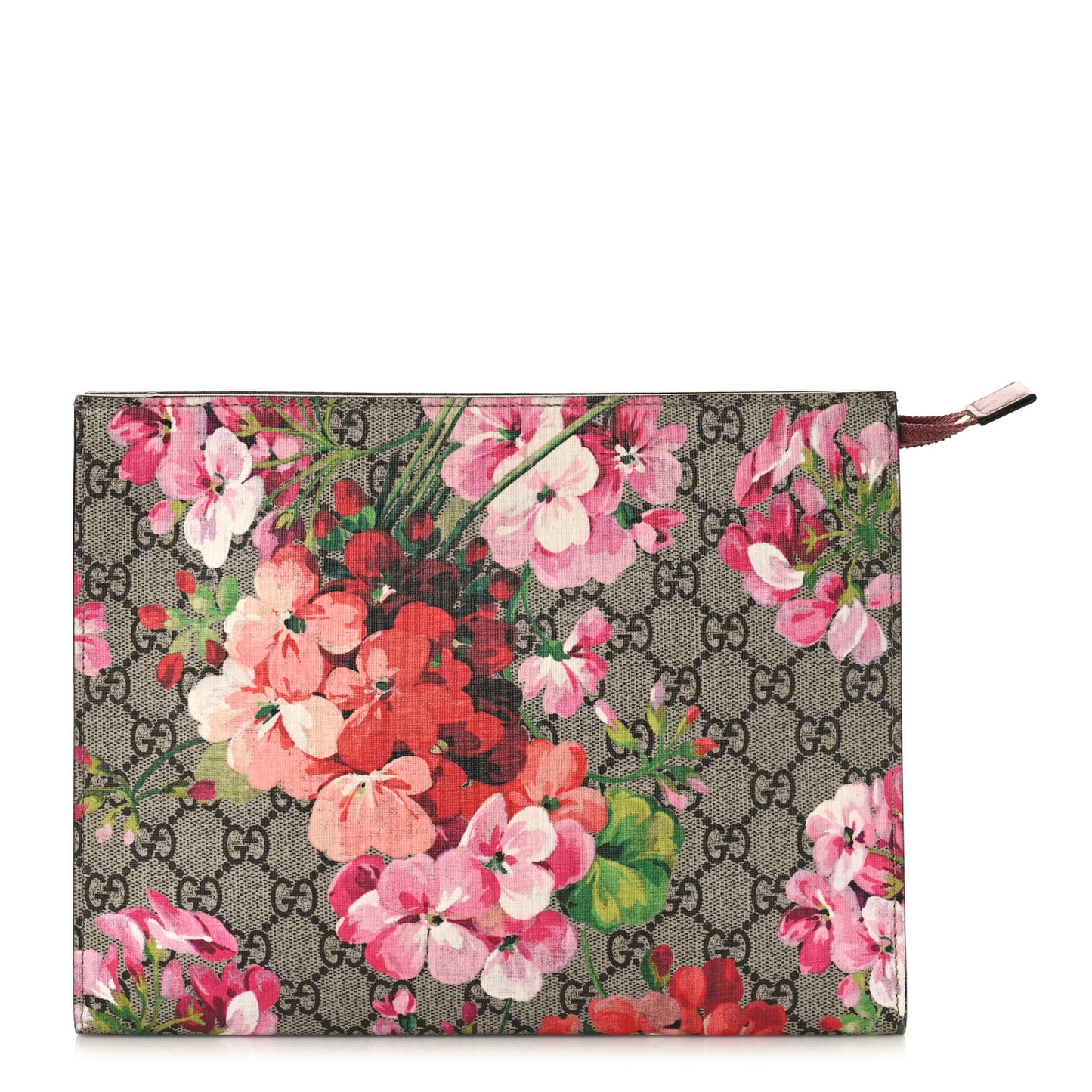 GG Supreme Monogram Blooms Large Cosmetic Case Beige Multicolor Dry Rose