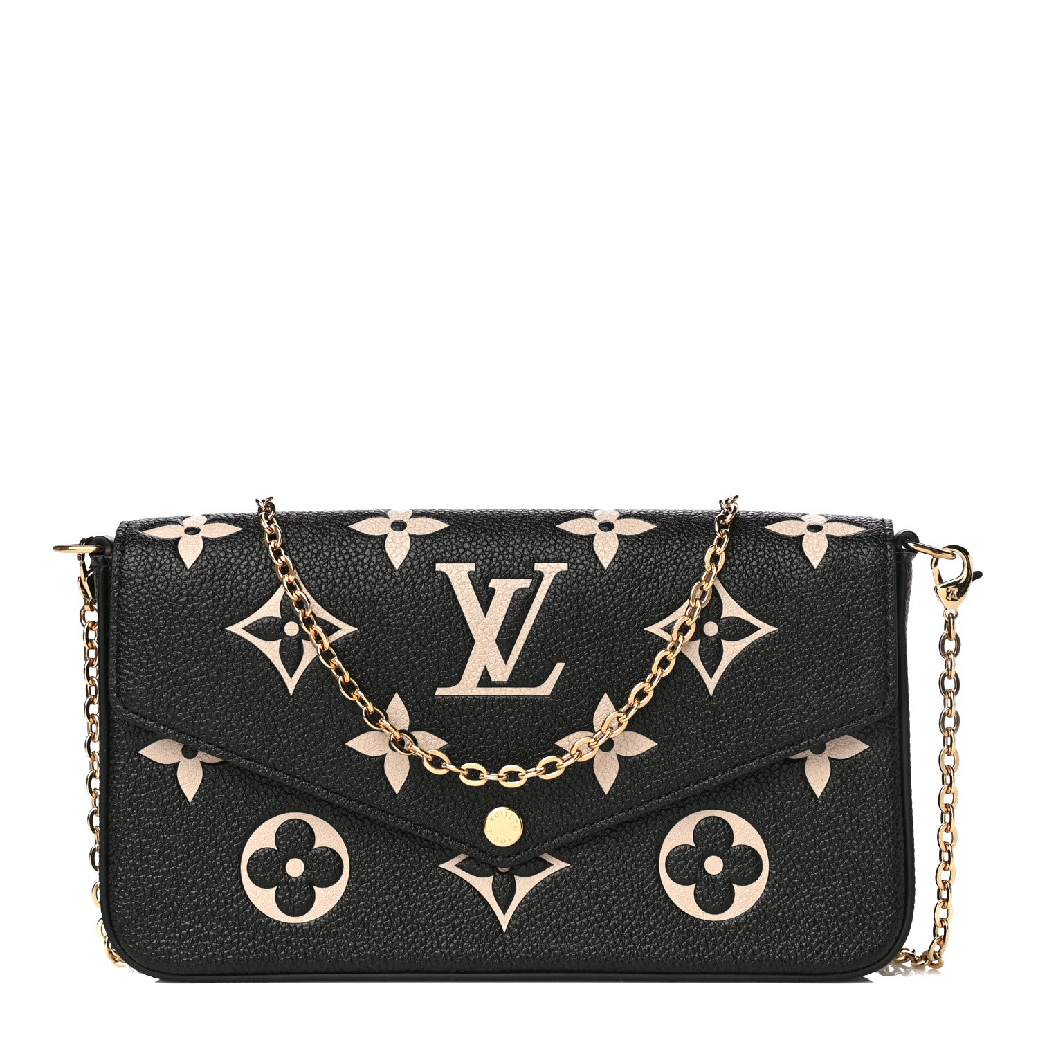 Louis Vuitton Empreinte Monogram Giant Felicie Pochette Black Beige 1 of 12