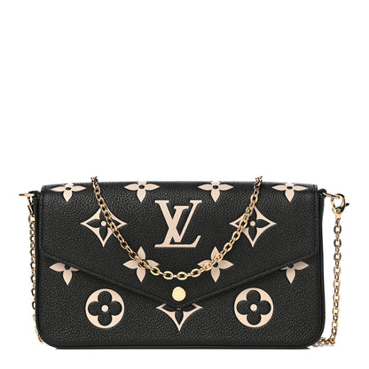 Louis Vuitton Empreinte Monogram Giant Felicie Pochette Black Beige 1 of 12