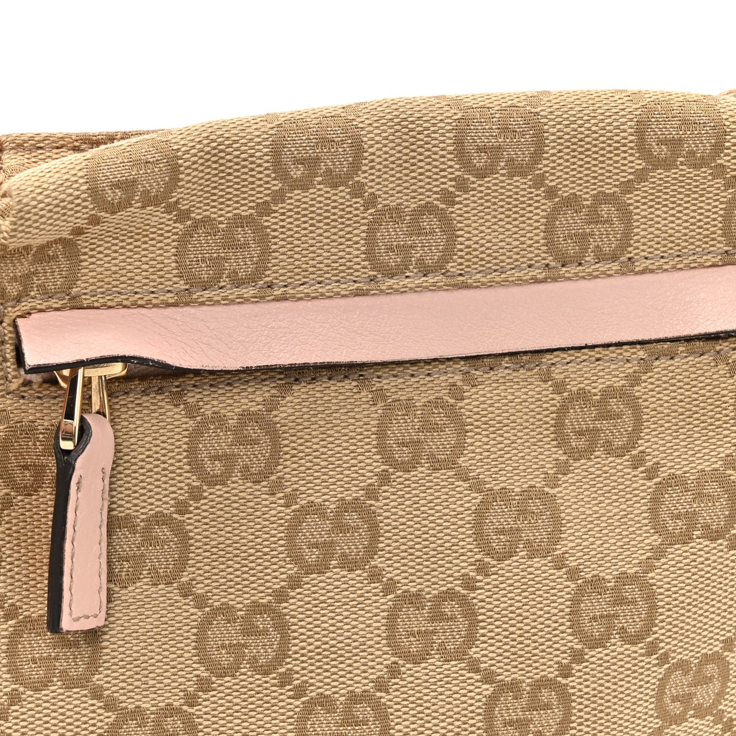 GG Monogram Web Double Pocket Belt Bag Pink