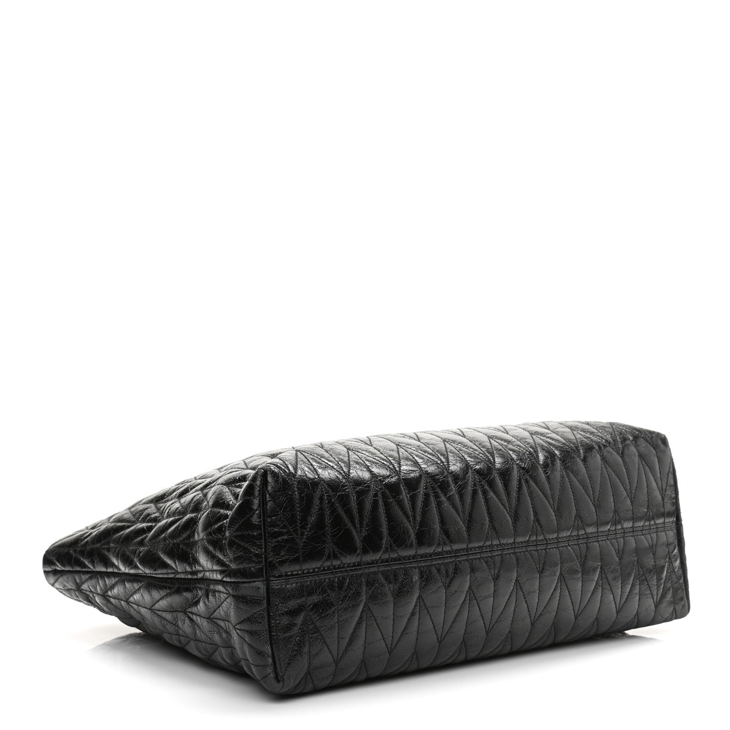 Miu Miu Nappa Matelasse Shine Trapuntato Large Tote Bag Black 3 of 12