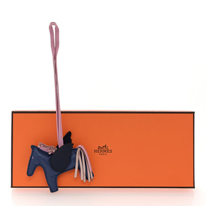 Hermes Milo Lambskin Grigri Rodeo Pegase Horse Bag Charm PM Bleu France Mauve Sylvestre Bleu Saphir 4 of 4