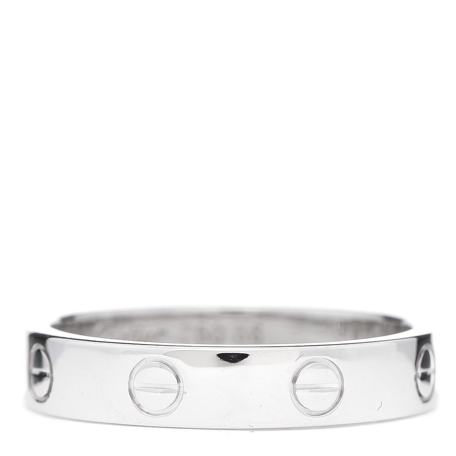Cartier 18K White Gold Diamond 4mm LOVE Wedding Band Ring 56 7.5 3 of 4