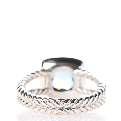 David Yurman Sterling Silver Diamond Blue Topaz 7mm Petite Albion Ring 53 6.5 5 of 6