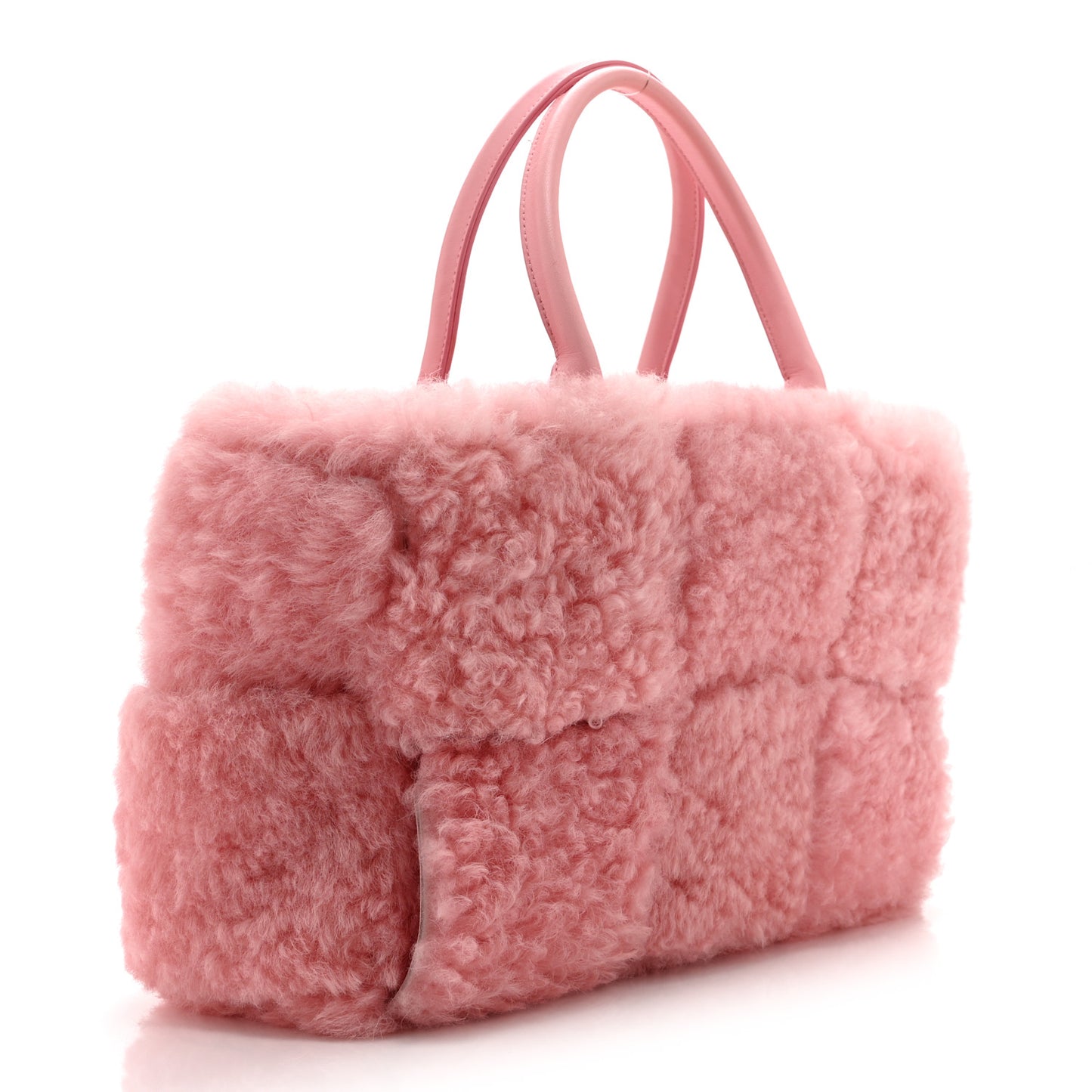 Shearling Small Intrecciato Arco Tote Popsicle