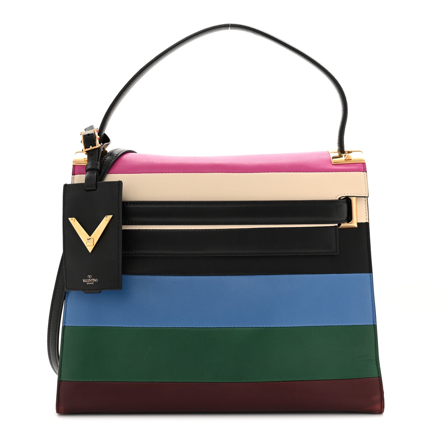 Valentino Garavani Vitello Striped Medium My Rockstud Frame Bag Multicolor 1 of 16