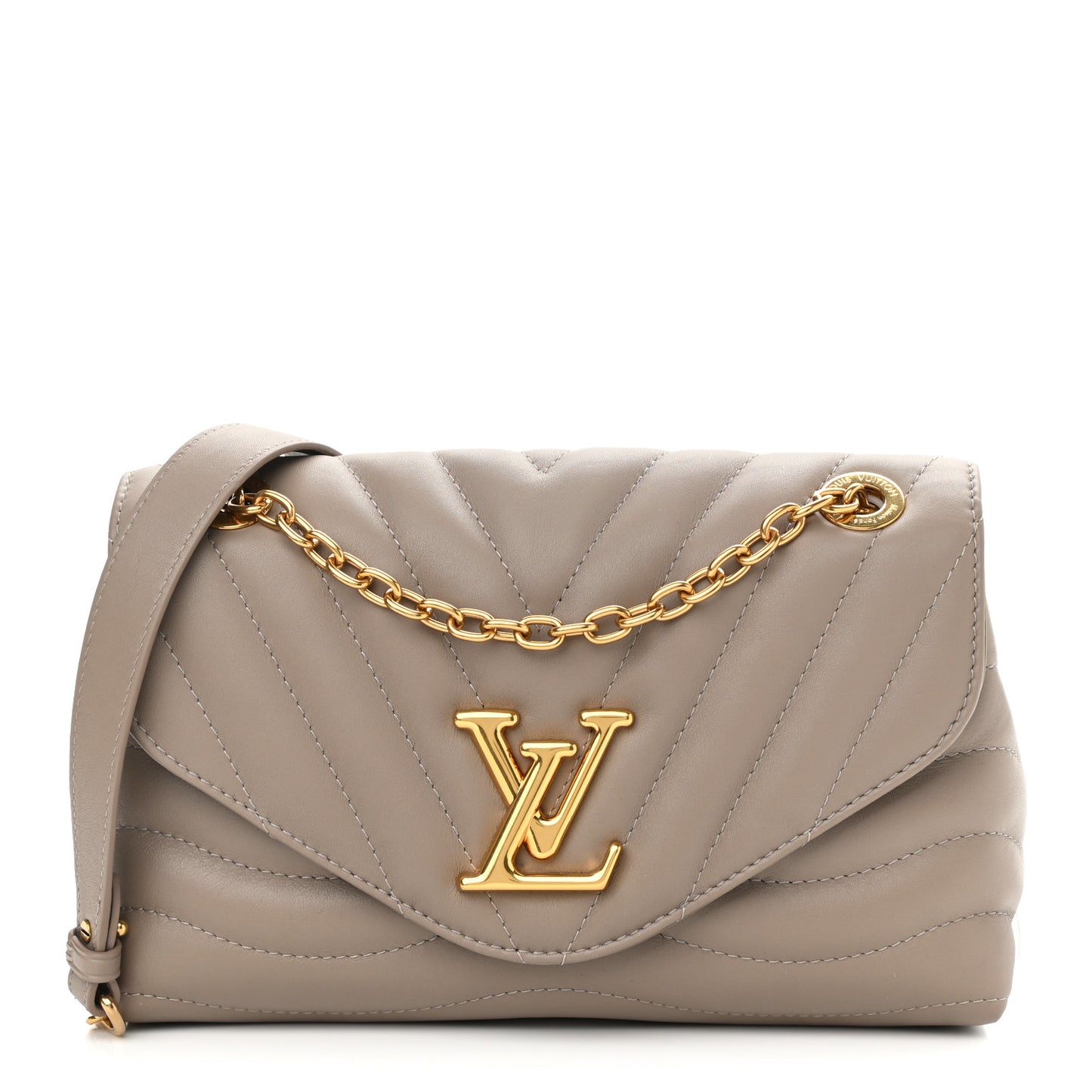 Calfskin LV New Wave Chain Bag Taupe