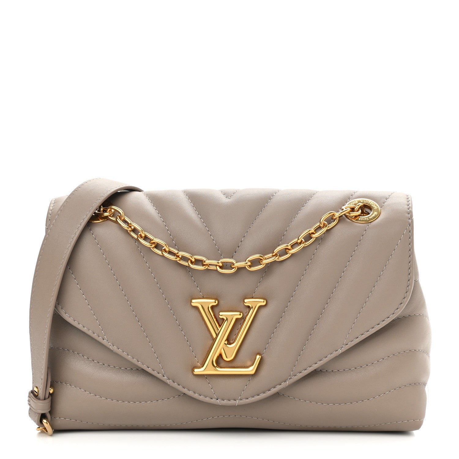 Louis Vuitton Calfskin LV New Wave Chain Bag Taupe 2 of 9