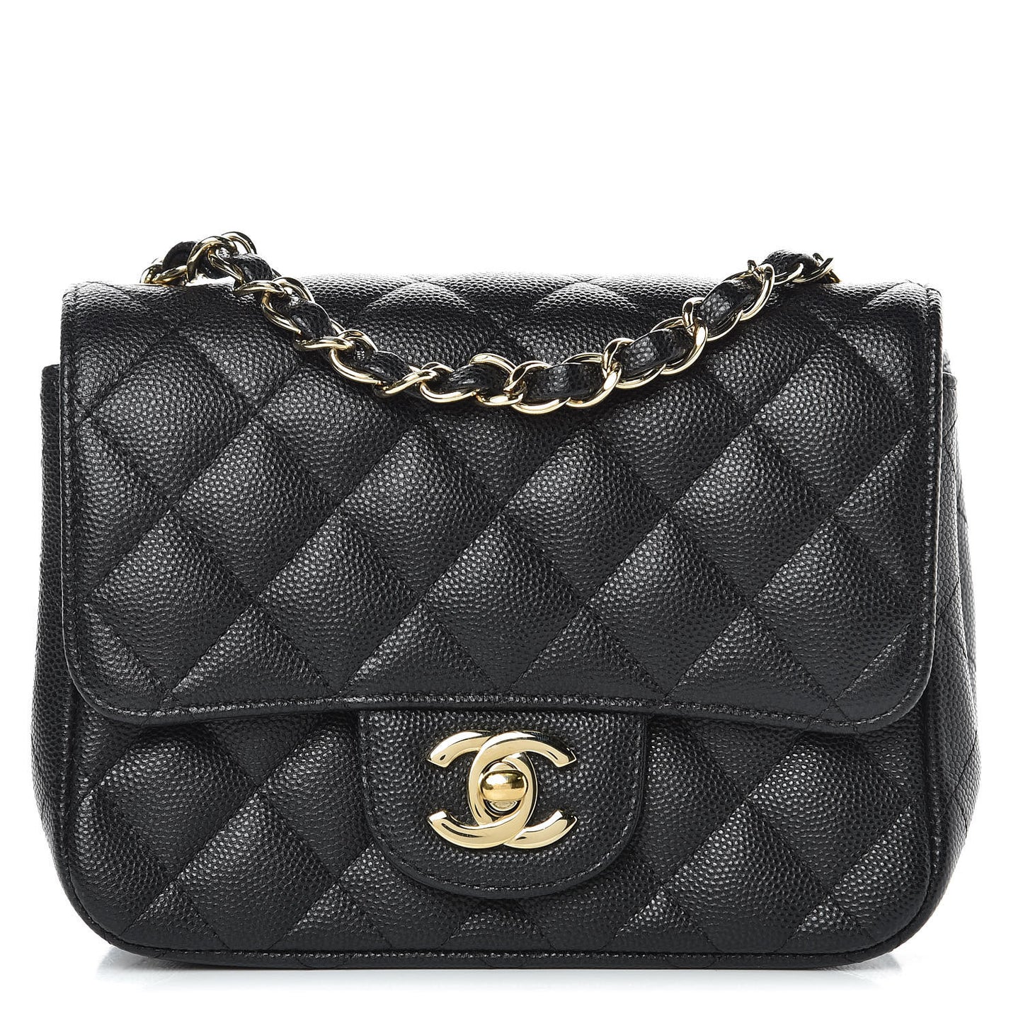 Caviar Quilted Mini Square Flap Black