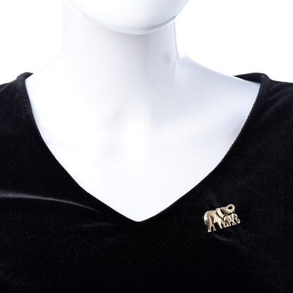 Cartier 18K Yellow Gold Emerald Elephant Pin Brooch 2 of 5