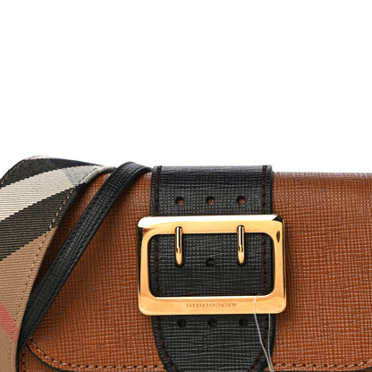 Burberry Grainy Calfskin Bridle Small Madison Buckle Bag Tan Black 5 of 9