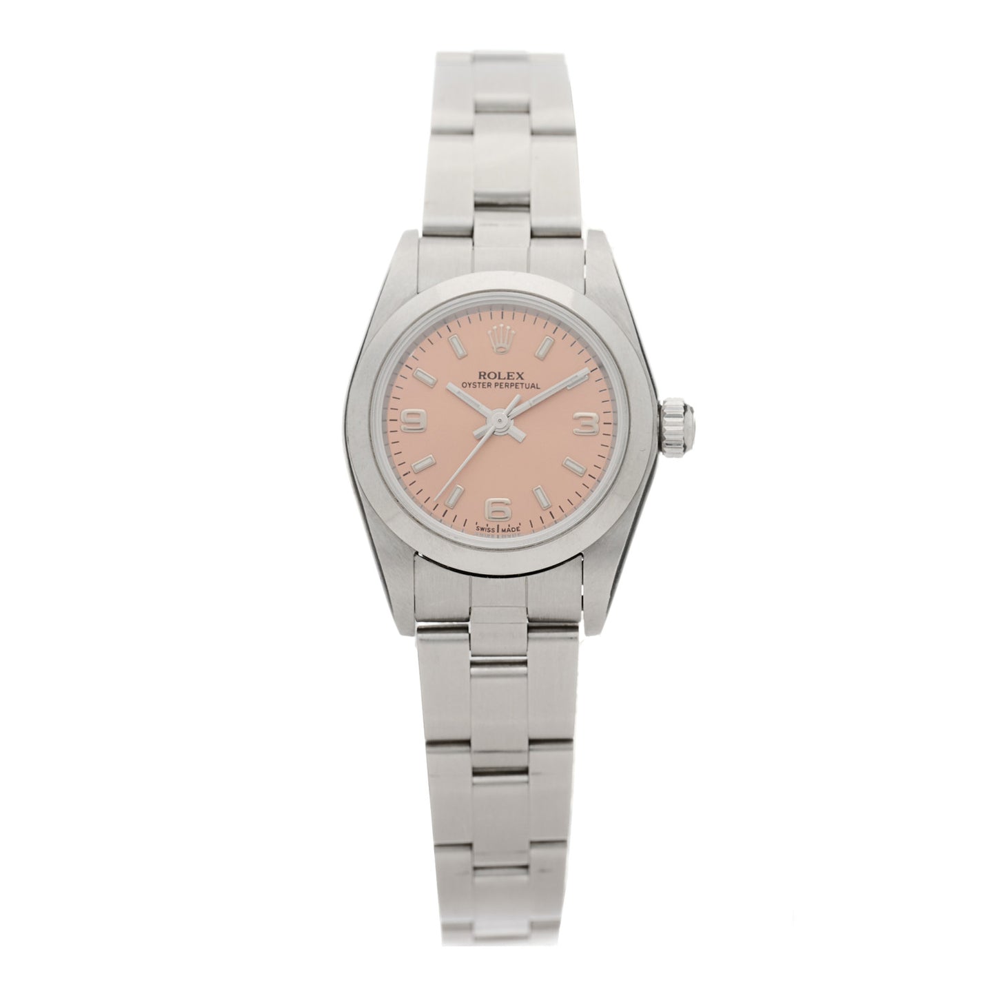 Stainless Steel 24mm Oyster Perpetual Watch Pink 76080
