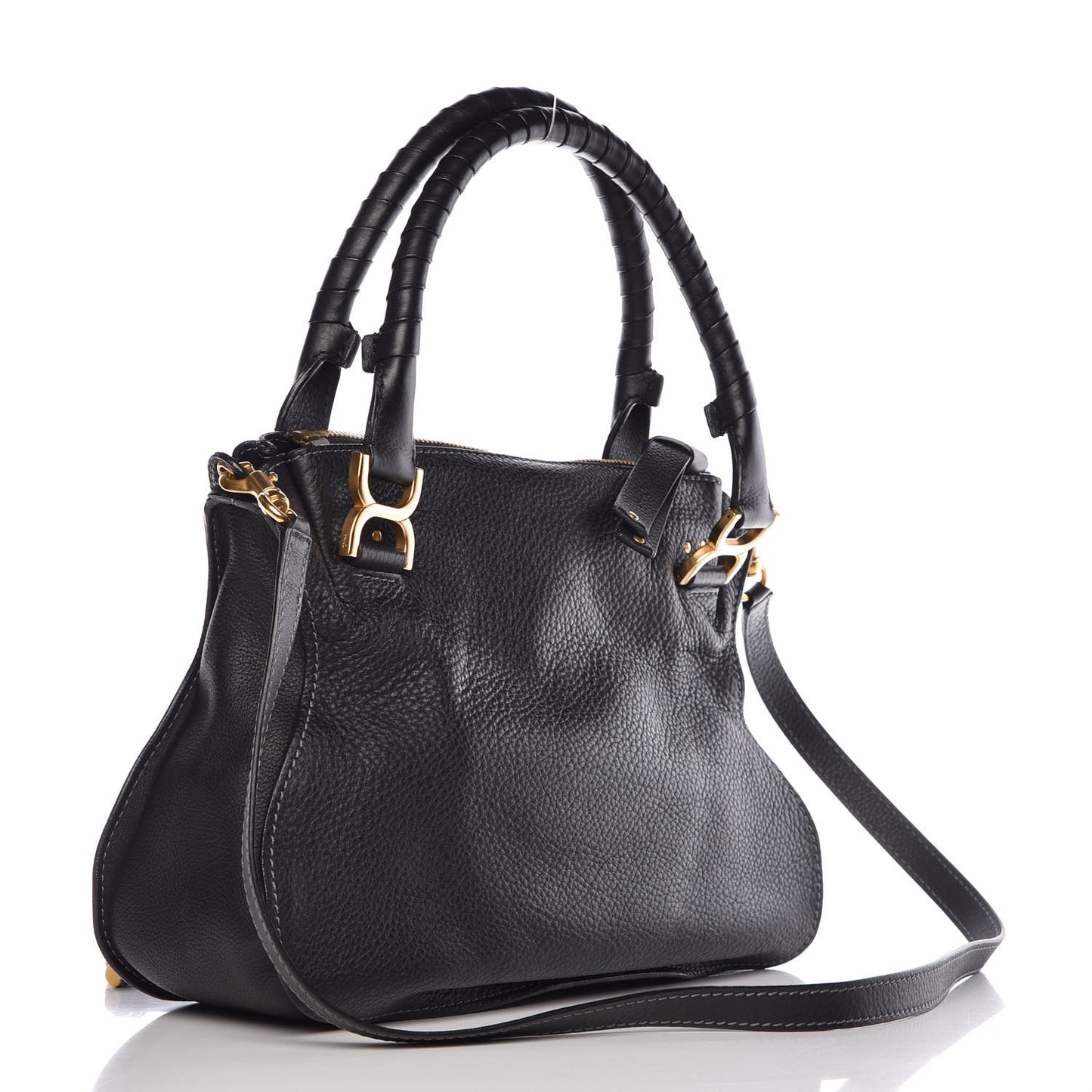 Calfskin Medium Marcie Satchel Black