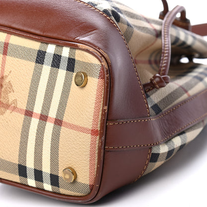 Burberry Haymarket Check Drawstring Bucket Bag Brown 8 of 8