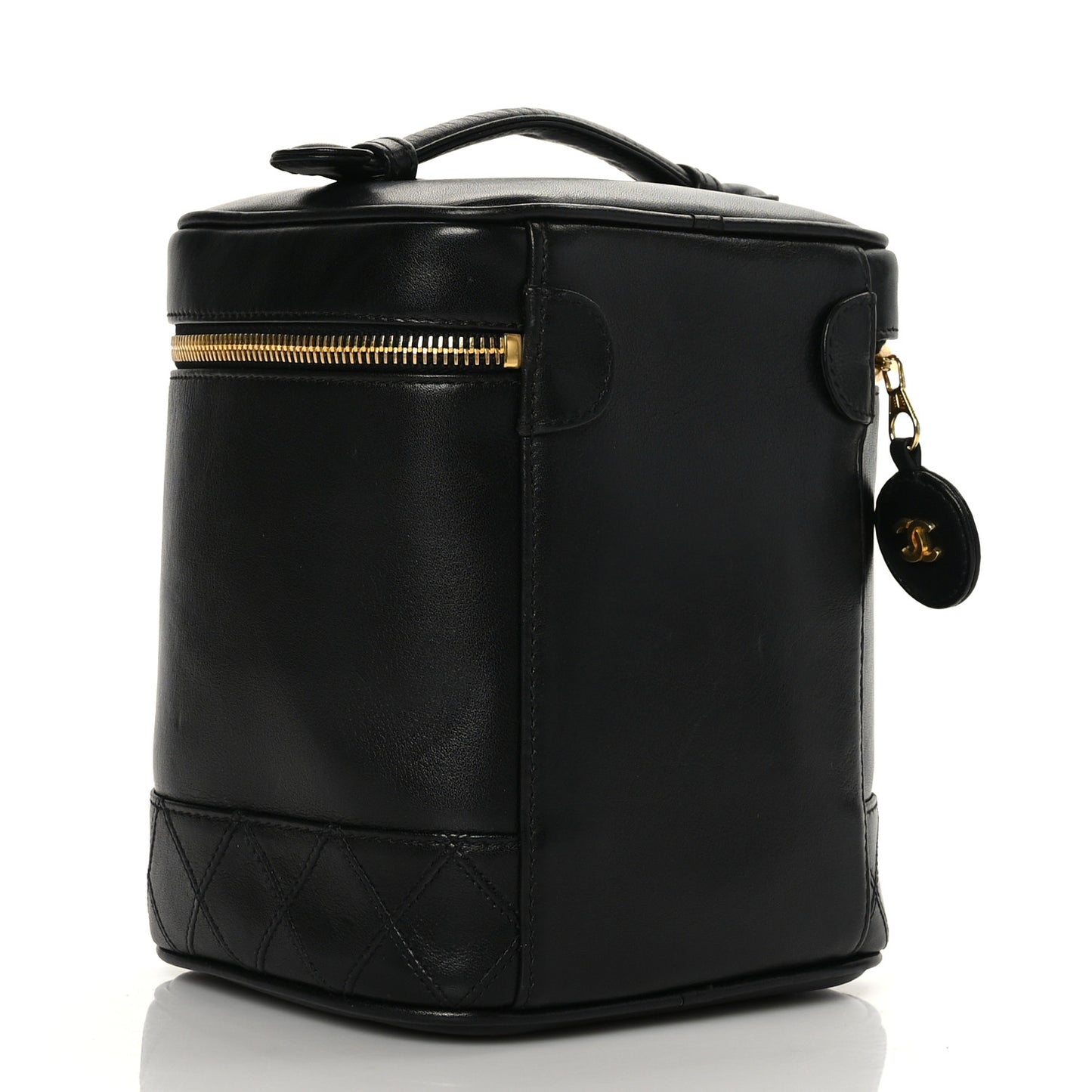 Lambskin Vanity Cosmetic Case Black