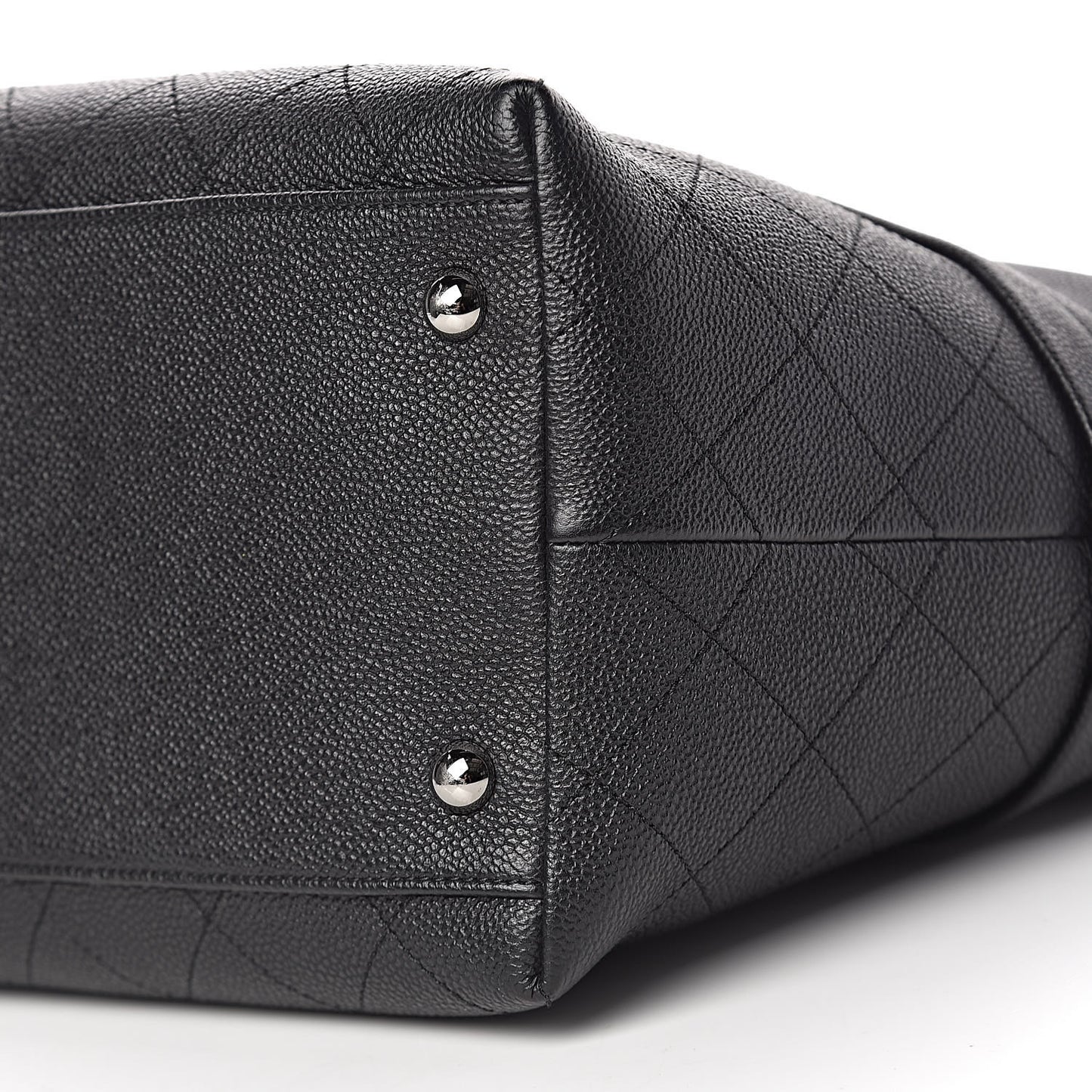 Crumpled Grained Calfskin Zip and Carry Shopping Tote Black
