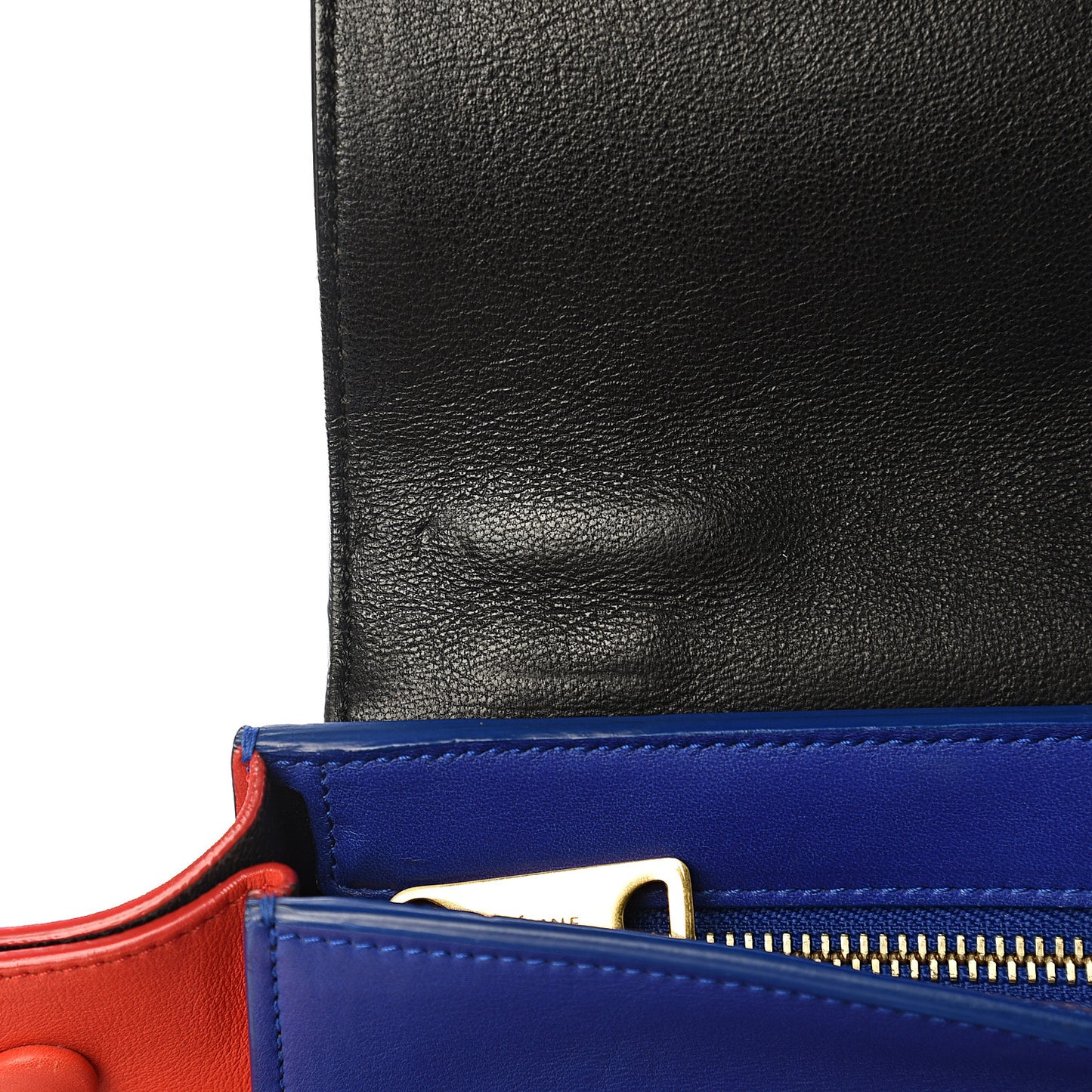 Smooth Calfskin Medium Tri-Color Trapeze Black