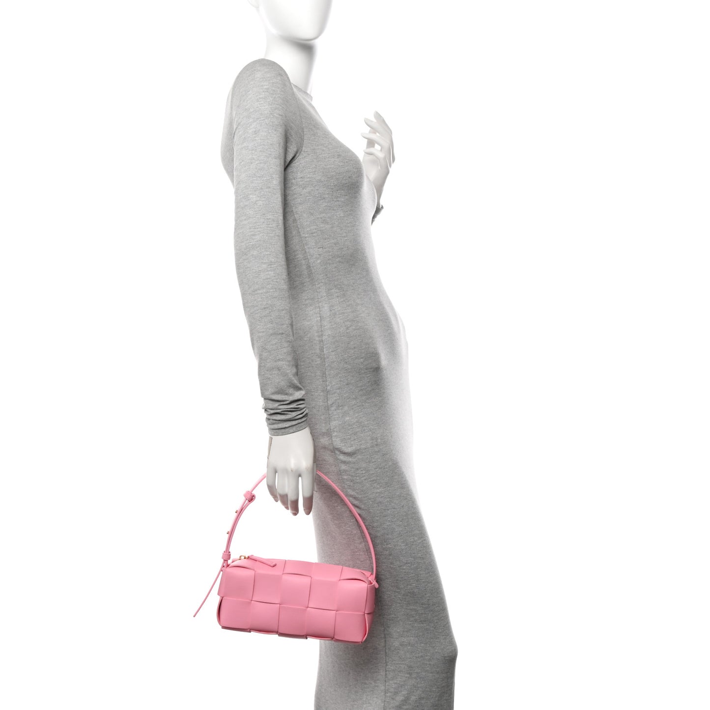 Lambskin Maxi Intrecciato Small Brick Cassette Bag Pink Ribbon