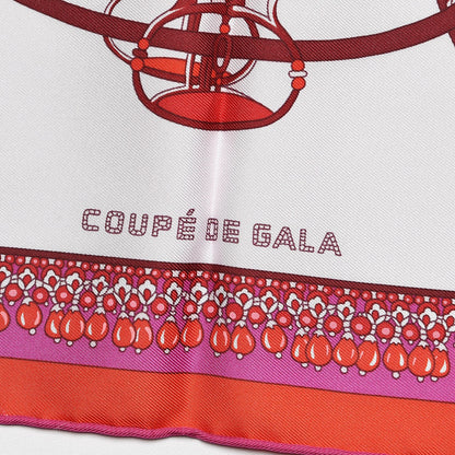 Hermes Silk Coupe De Gala Pocket Square Rose Pale Rouge Fuchsia 6 of 6