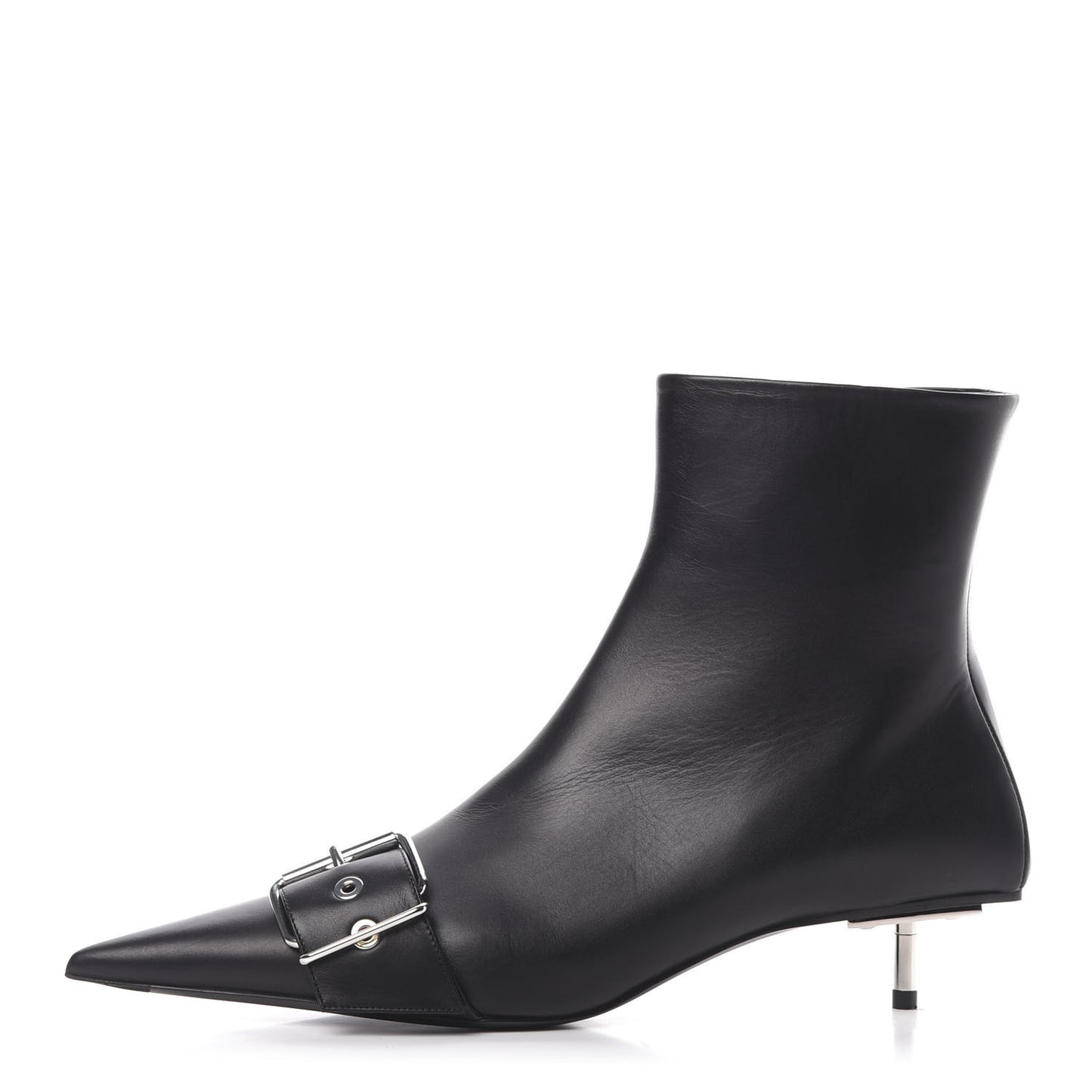 Shiny Calfskin 40mm Belt Booties 38.5 Black
