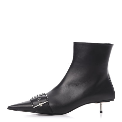 Balenciaga Shiny Calfskin 40mm Belt Booties 38.5 Black 1 of 11