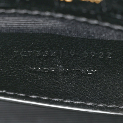 Saint Laurent Calfskin Crocodile Embossed Medium Classic Monogram Kate Tassel Satchel Black 7 of 12