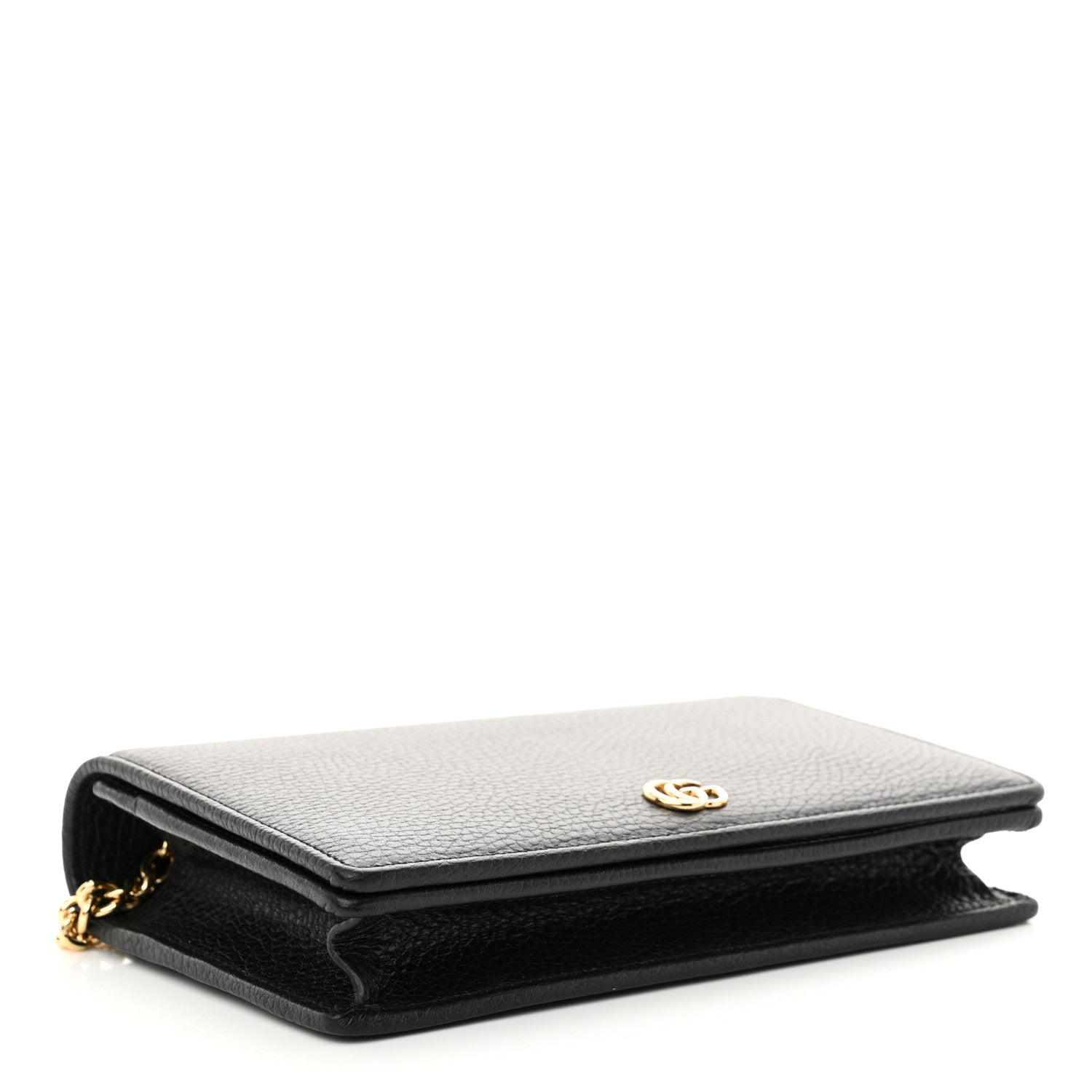 Gucci Calfskin Mini GG Marmont Chain Wallet Black 4 of 10