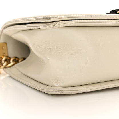 Chanel Lambskin Embossed Medium Boy Cube Flap White 9 of 14