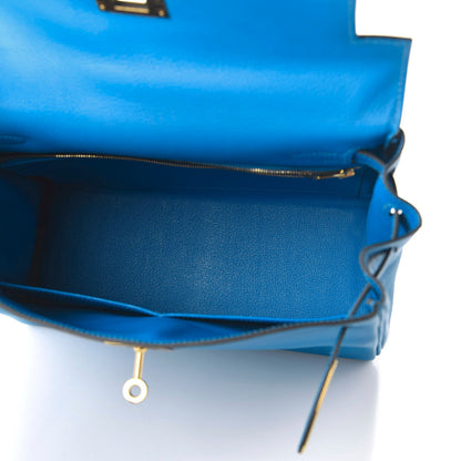 Hermes Evercolor Kelly Retourne 28 Bleu Hydra 5 of 14