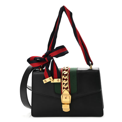 Gucci Calfskin Small Sylvie Shoulder Bag Black 1 of 18