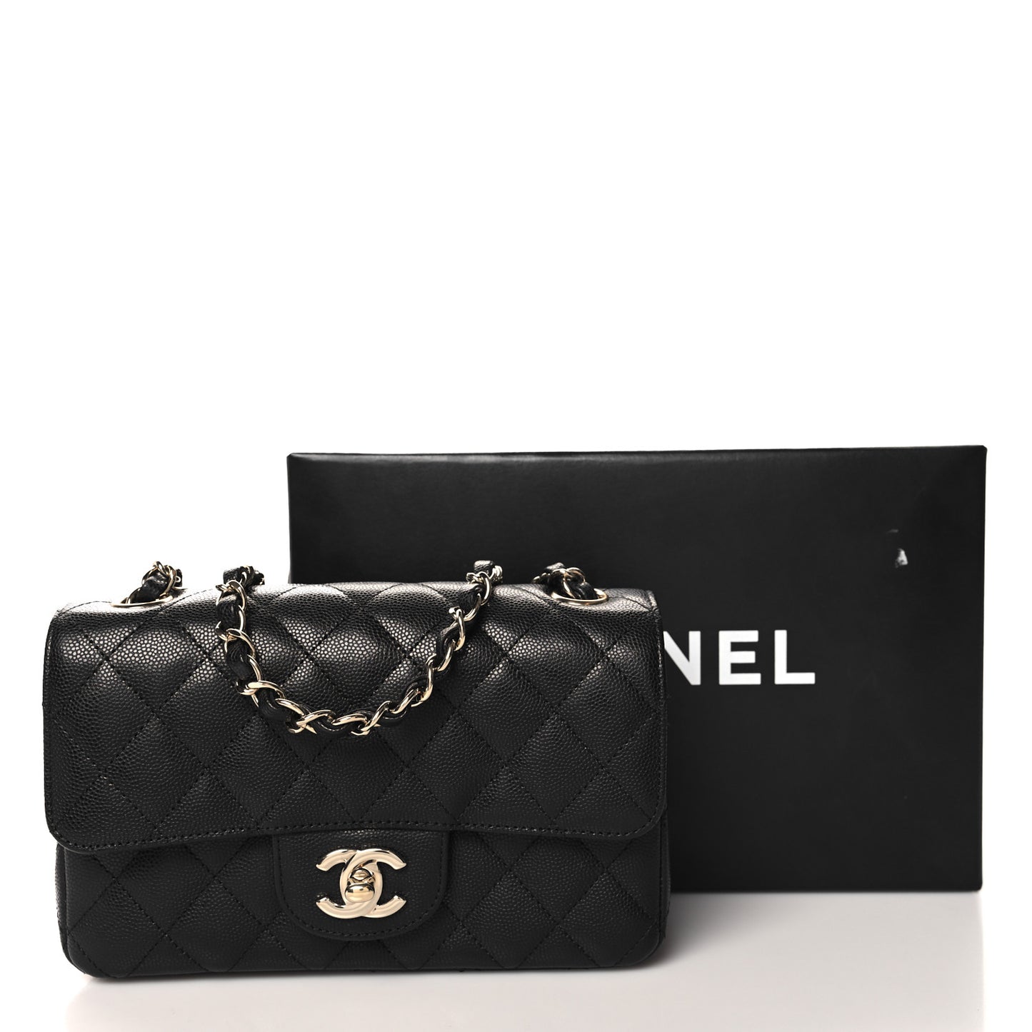 Caviar Quilted Mini Rectangular Flap Black