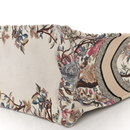 Christian Dior Canvas Embroidered Large Jardin D'Hiver Book Tote Latte Multicolor 10 of 11