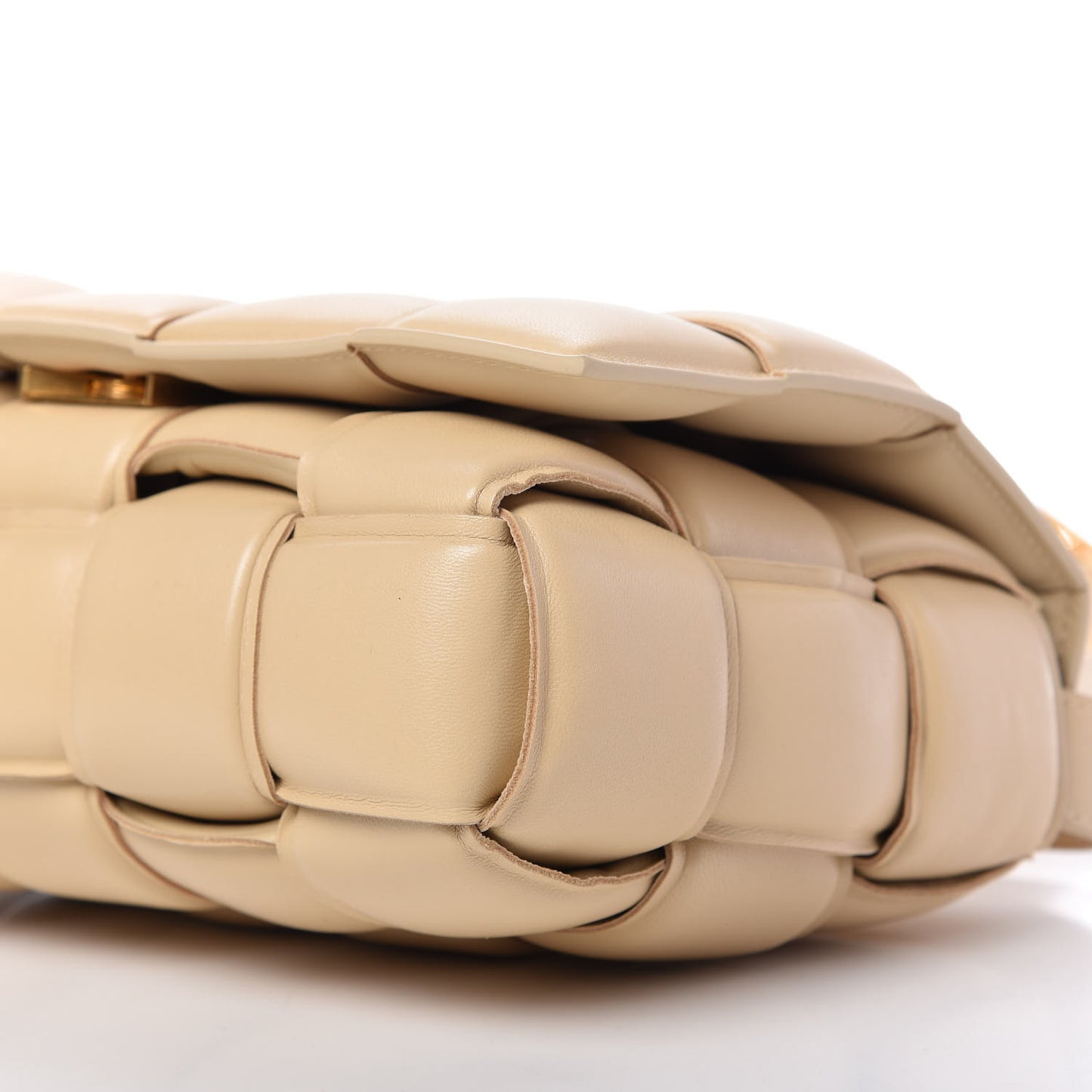 Nappa Maxi Intreccio Padded Cassette Crossbody Bag Porridge