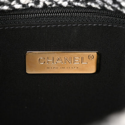 Chanel Tweed Quilted Medium Chanel 19 Flap Black White 7 of 13