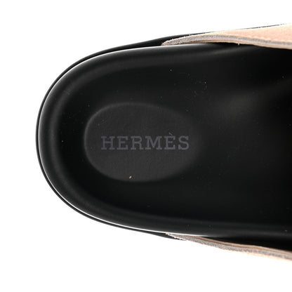 Hermes Suede Calfskin Go Mules 37 Beige Nude 7 of 9