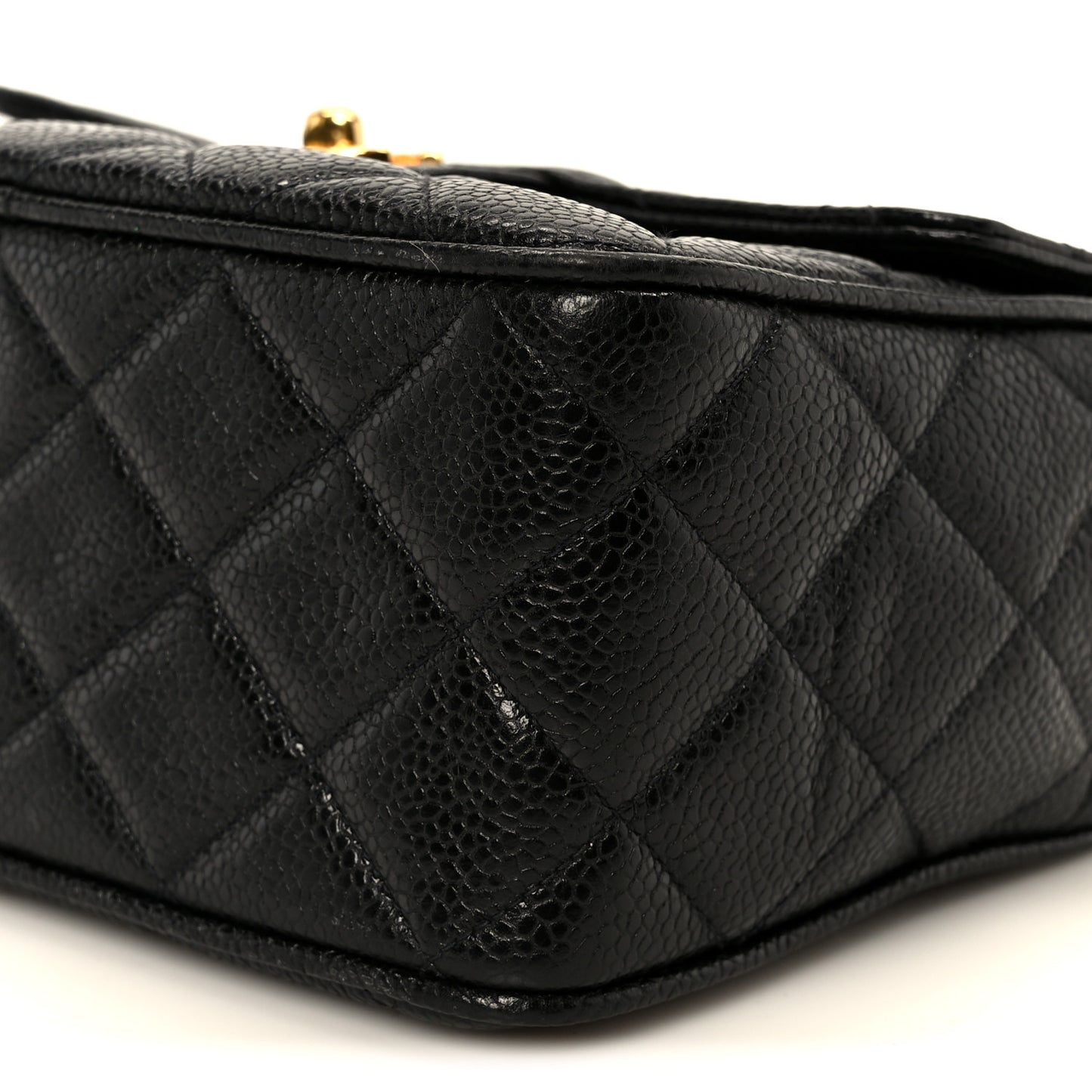 Caviar Quilted Camera Case Black