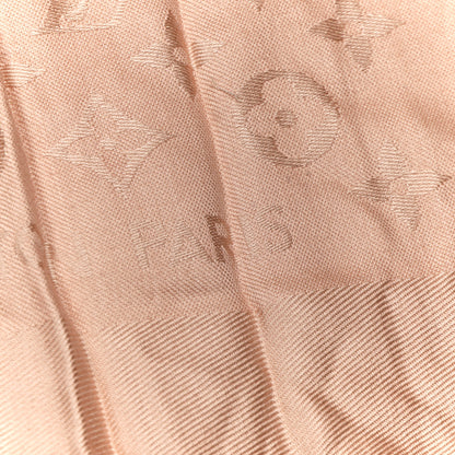 Louis Vuitton Silk Wool Monogram Denim Shawl Rose 2 of 3
