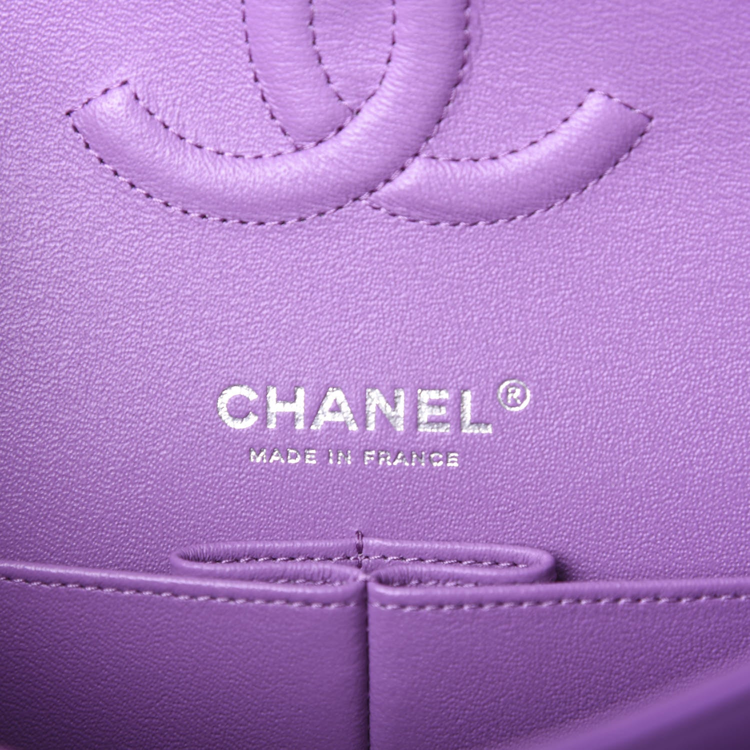 Chanel Lambskin Quilted Medium Double Flap Purple 6 of 9